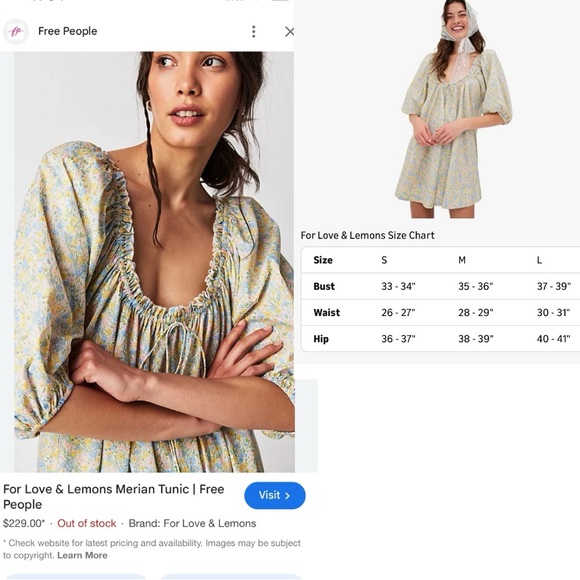 For Love & Lemons Merian Mini Dress 100% Cotton Ditzy Floral - Picture 12 of 13